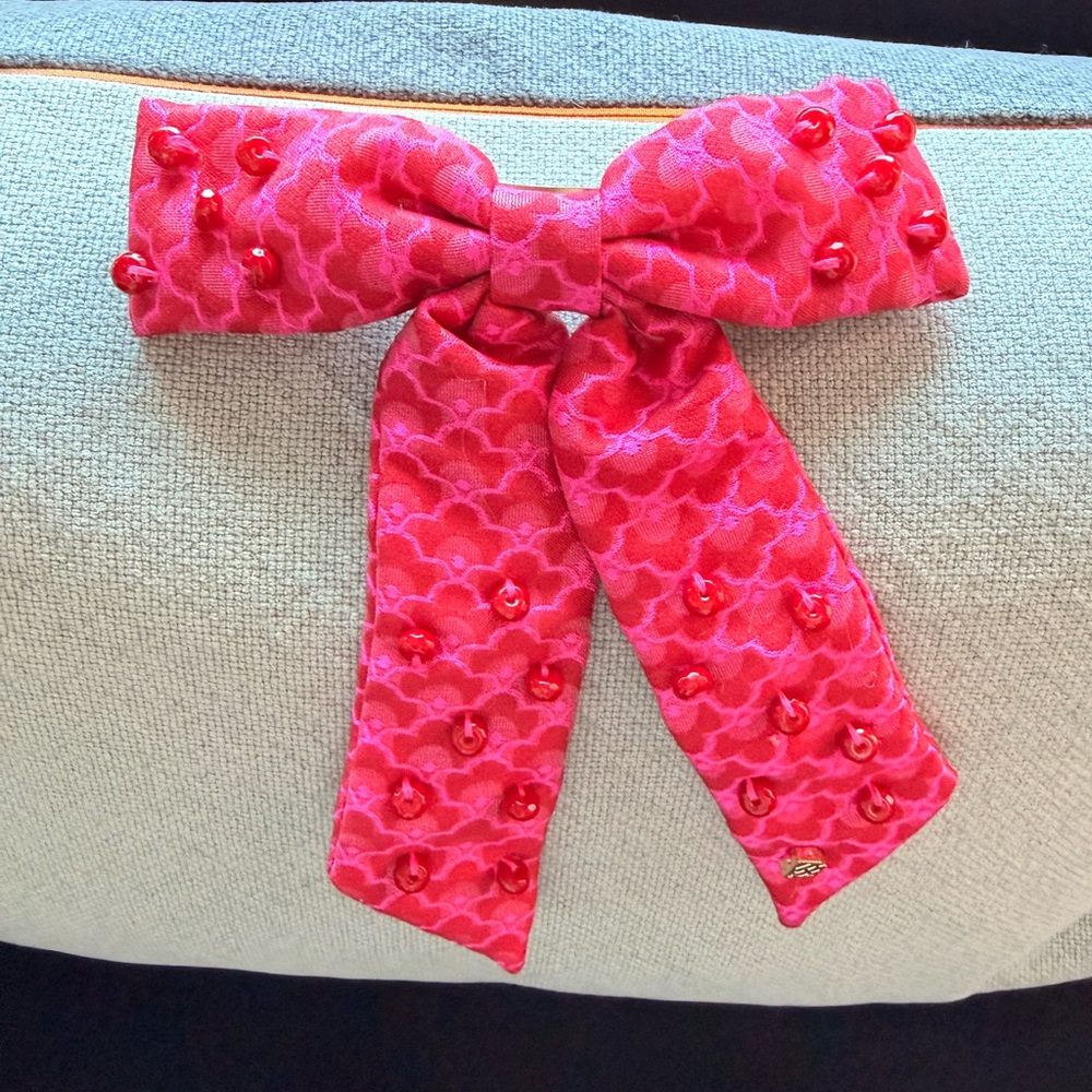 Brianna Cannon Hot Pink Scalloped Hair bow/clip - NWT